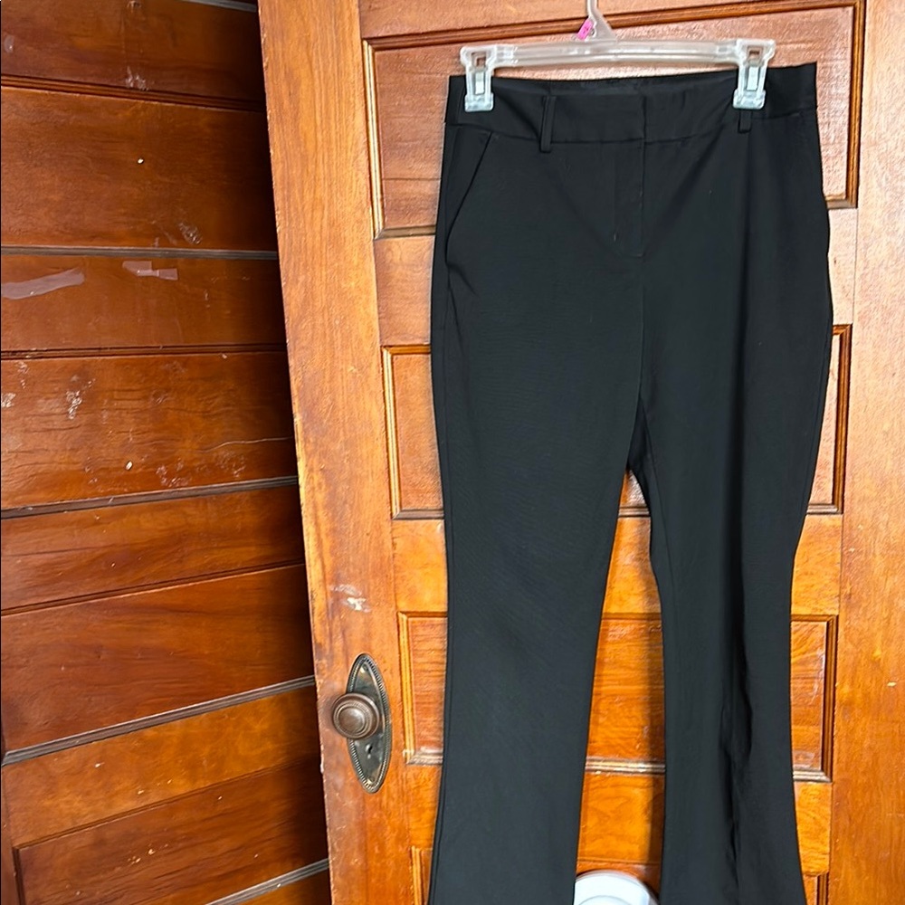 Express Black Petite Mid Rise Columinist Boot Cut Dress Pants